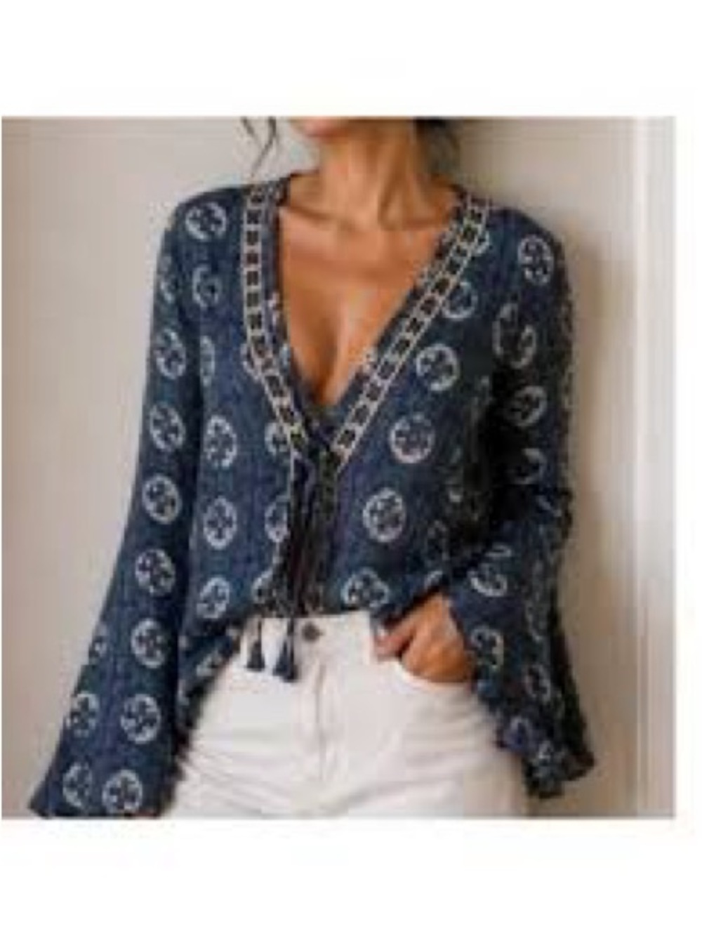 Free People “Brunch a Bunch” Floral Tunic Blouse